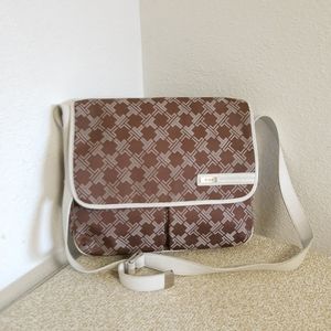 Tumi Brown Signature Leather Trim Crossbody Bag